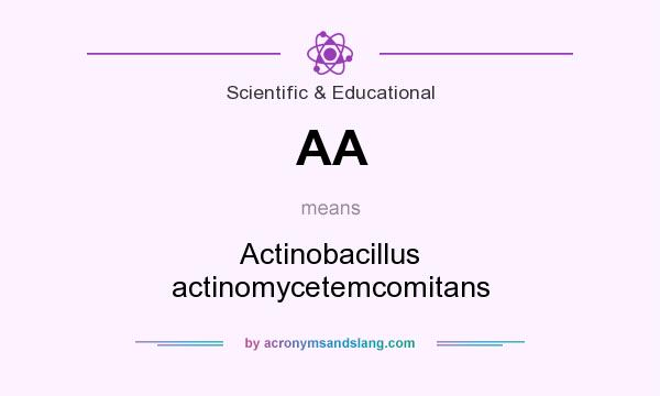What does AA mean? It stands for Actinobacillus actinomycetemcomitans
