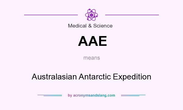 What does AAE mean? It stands for Australasian Antarctic Expedition