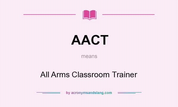 What does AACT mean? It stands for All Arms Classroom Trainer