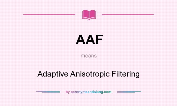What does AAF mean? It stands for Adaptive Anisotropic Filtering
