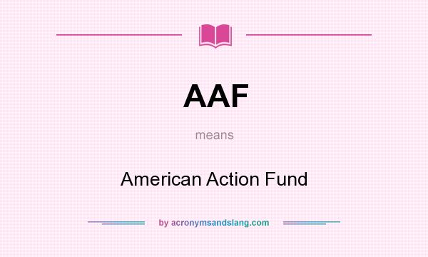 What does AAF mean? It stands for American Action Fund