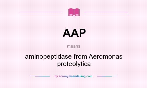 What does AAP mean? It stands for aminopeptidase from Aeromonas proteolytica
