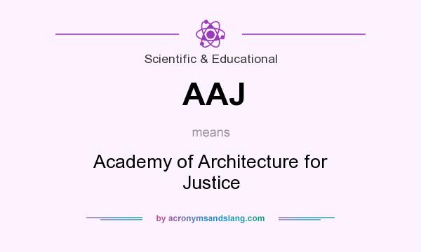 What does AAJ mean? It stands for Academy of Architecture for Justice