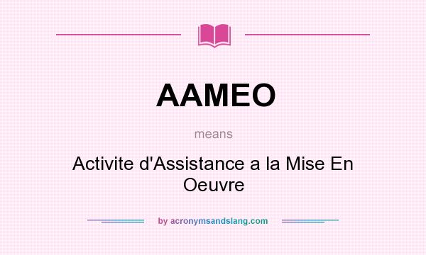 What does AAMEO mean? It stands for Activite d`Assistance a la Mise En Oeuvre