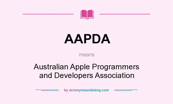 What does AAPDA mean? It stands for Australian Apple Programmers and Developers Association