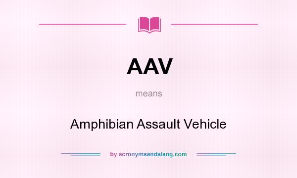 What does AAV mean? It stands for Amphibian Assault Vehicle