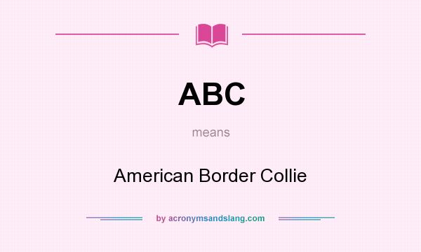 What does ABC mean? It stands for American Border Collie
