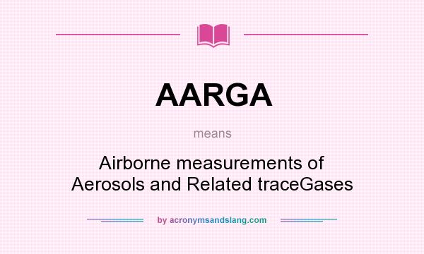 What does AARGA mean? It stands for Airborne measurements of Aerosols and Related traceGases