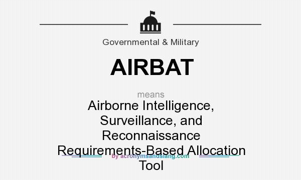 What does AIRBAT mean? It stands for Airborne Intelligence, Surveillance, and Reconnaissance Requirements-Based Allocation Tool