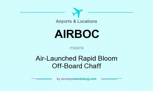 What does AIRBOC mean? It stands for Air-Launched Rapid Bloom Off-Board Chaff