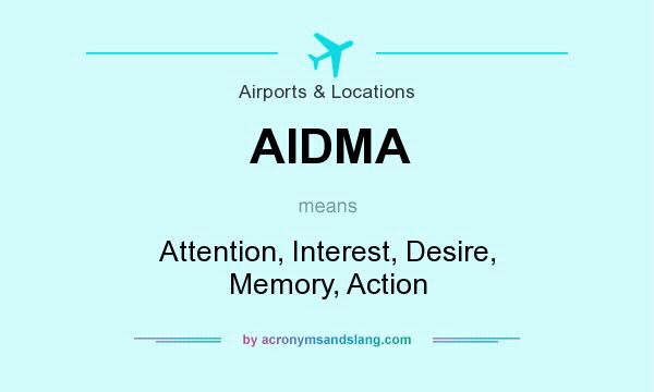 What does AIDMA mean? It stands for Attention, Interest, Desire, Memory, Action