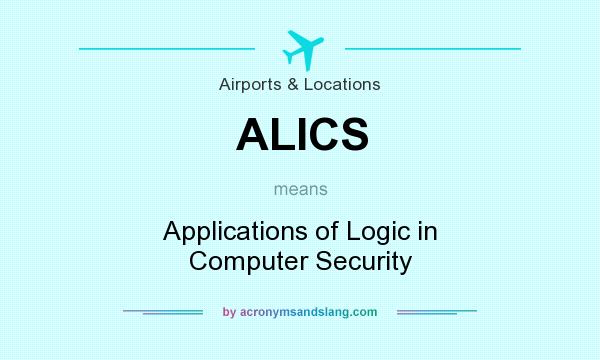 What does ALICS mean? It stands for Applications of Logic in Computer Security