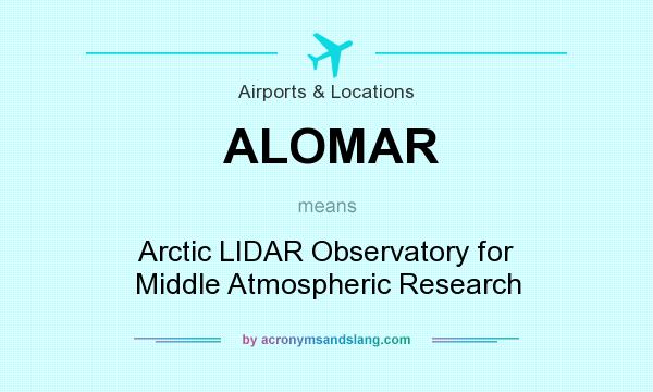 What does ALOMAR mean? It stands for Arctic LIDAR Observatory for Middle Atmospheric Research