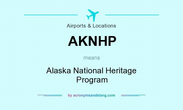 What does AKNHP mean? It stands for Alaska National Heritage Program