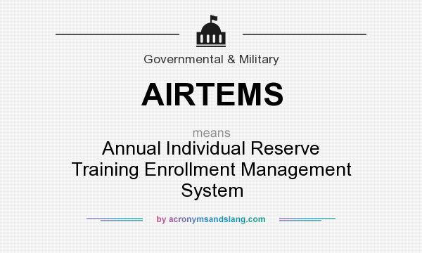 What does AIRTEMS mean? It stands for Annual Individual Reserve Training Enrollment Management System