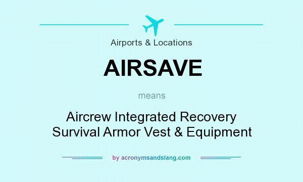 What does AIRSAVE mean? It stands for Aircrew Integrated Recovery Survival Armor Vest & Equipment