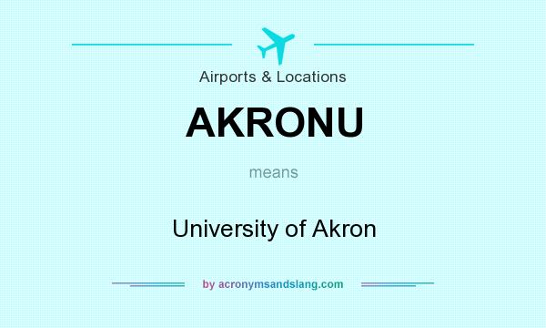 What does AKRONU mean? It stands for University of Akron