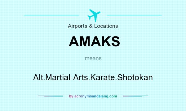 What does AMAKS mean? It stands for Alt.Martial-Arts.Karate.Shotokan
