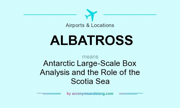 What does ALBATROSS mean? It stands for Antarctic Large-Scale Box Analysis and the Role of the Scotia Sea