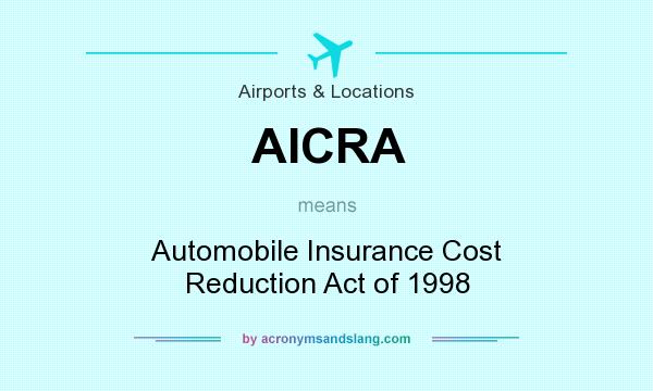 What does AICRA mean? It stands for Automobile Insurance Cost Reduction Act of 1998