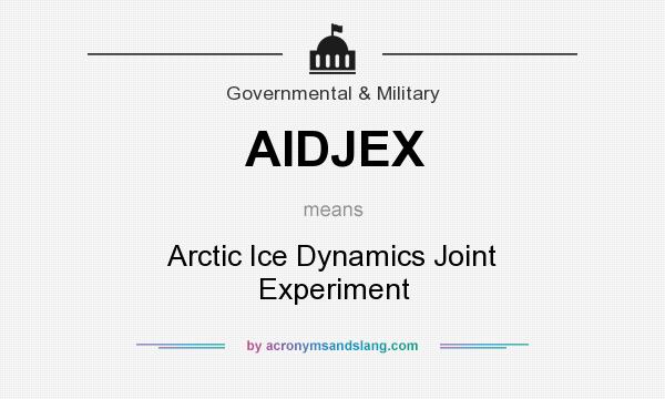 What does AIDJEX mean? It stands for Arctic Ice Dynamics Joint Experiment