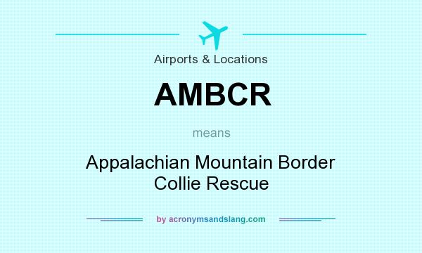 What does AMBCR mean? It stands for Appalachian Mountain Border Collie Rescue