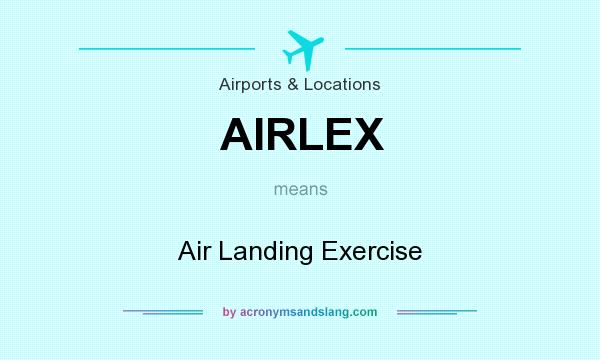 What does AIRLEX mean? It stands for Air Landing Exercise