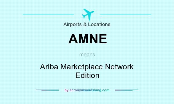 What does AMNE mean? It stands for Ariba Marketplace Network Edition