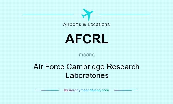 What does AFCRL mean? It stands for Air Force Cambridge Research Laboratories