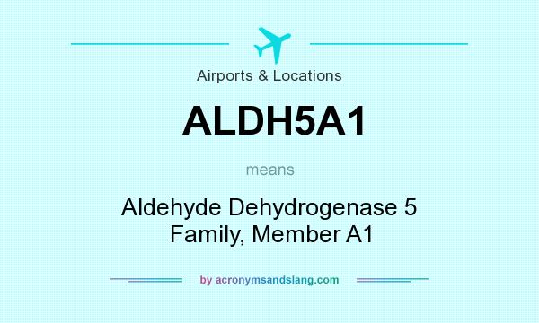 What does ALDH5A1 mean? It stands for Aldehyde Dehydrogenase 5 Family, Member A1