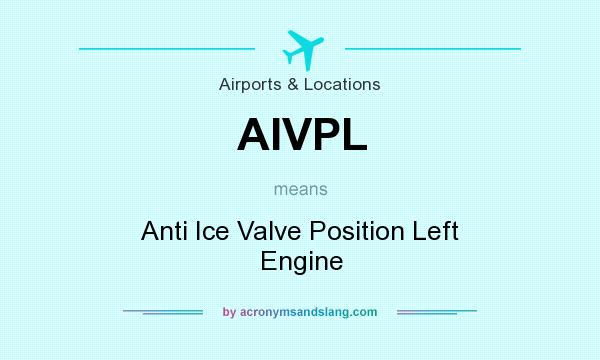 What does AIVPL mean? It stands for Anti Ice Valve Position Left Engine