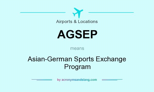 What does AGSEP mean? It stands for Asian-German Sports Exchange Program