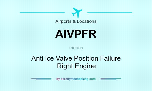 What does AIVPFR mean? It stands for Anti Ice Valve Position Failure Right Engine