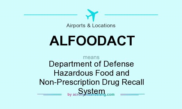 What does ALFOODACT mean? It stands for Department of Defense Hazardous Food and Non-Prescription Drug Recall System