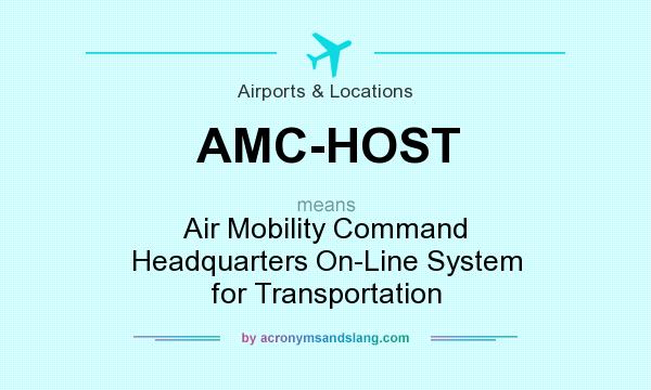 What does AMC-HOST mean? It stands for Air Mobility Command Headquarters On-Line System for Transportation