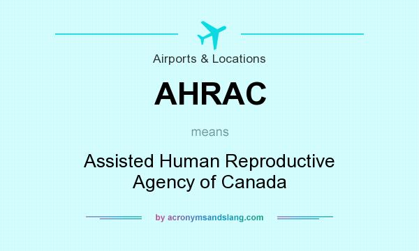 What does AHRAC mean? It stands for Assisted Human Reproductive Agency of Canada