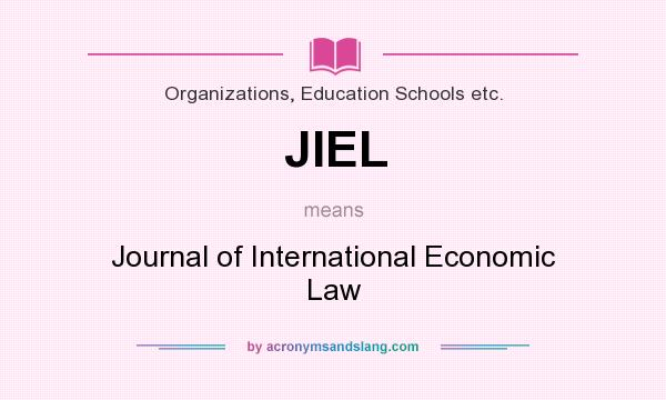 What does JIEL mean? It stands for Journal of International Economic Law