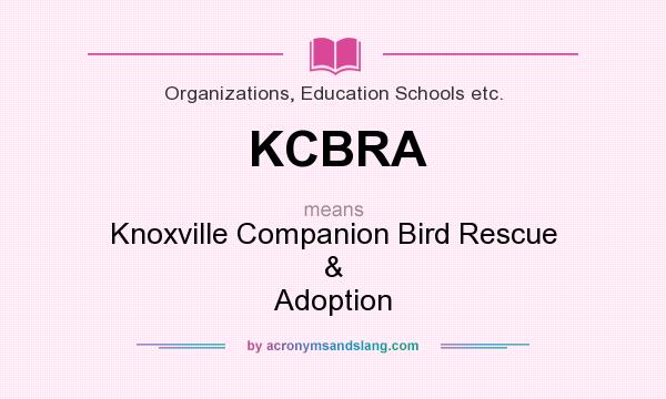 What does KCBRA mean? It stands for Knoxville Companion Bird Rescue & Adoption