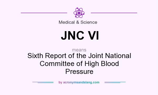 What does JNC VI mean? It stands for Sixth Report of the Joint National Committee of High Blood Pressure