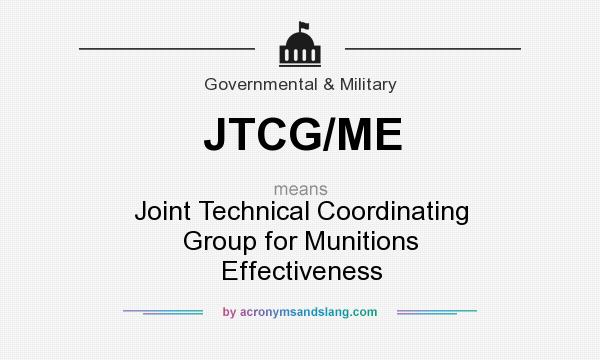 What does JTCG/ME mean? It stands for Joint Technical Coordinating Group for Munitions Effectiveness