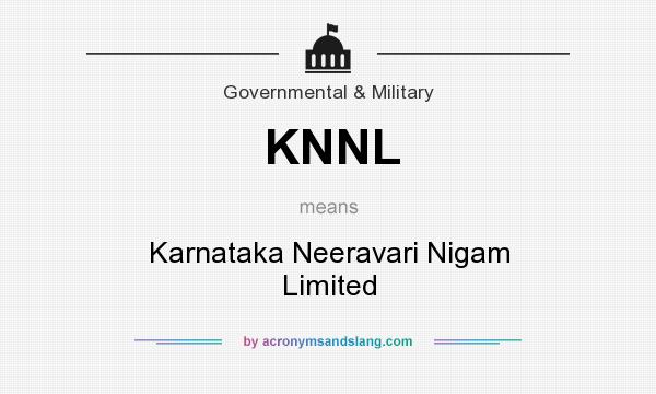 What does KNNL mean? It stands for Karnataka Neeravari Nigam Limited
