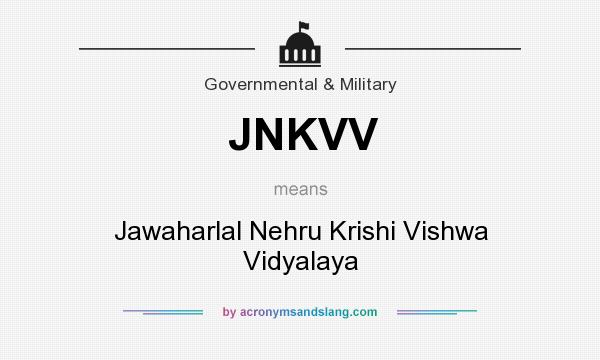 What does JNKVV mean? It stands for Jawaharlal Nehru Krishi Vishwa Vidyalaya