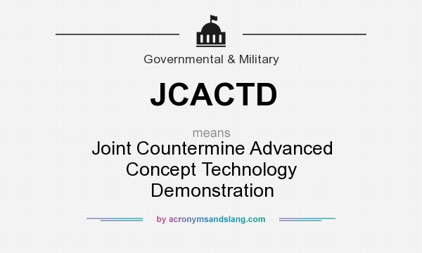 What does JCACTD mean? It stands for Joint Countermine Advanced Concept Technology Demonstration