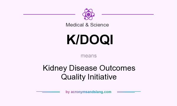 What does K/DOQI mean? It stands for Kidney Disease Outcomes Quality Initiative