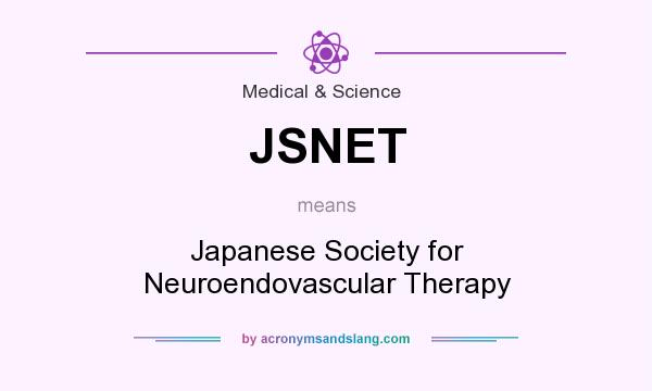 What does JSNET mean? It stands for Japanese Society for Neuroendovascular Therapy