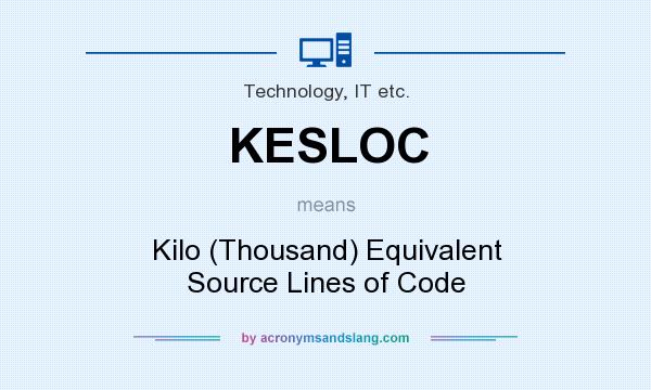 What does KESLOC mean? It stands for Kilo (Thousand) Equivalent Source Lines of Code