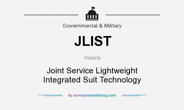 What does JLIST mean? It stands for Joint Service Lightweight Integrated Suit Technology