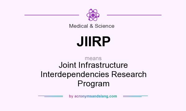 What does JIIRP mean? It stands for Joint Infrastructure Interdependencies Research Program