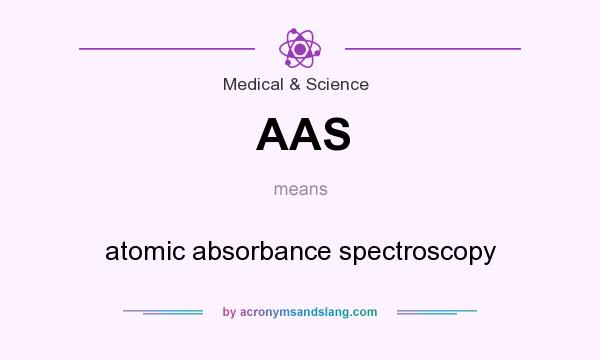 What does AAS mean? It stands for atomic absorbance spectroscopy