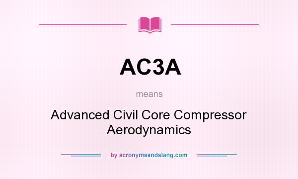 What does AC3A mean? It stands for Advanced Civil Core Compressor Aerodynamics